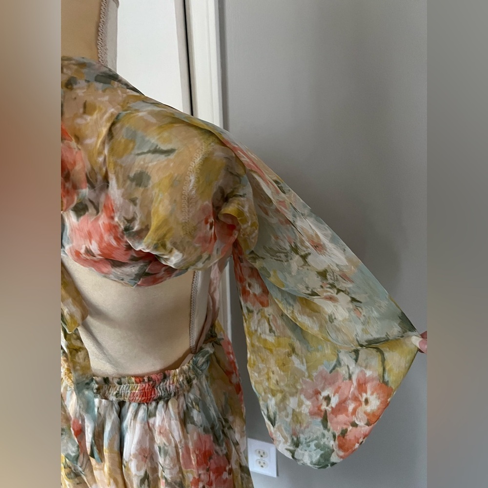 NWT All About May Woman’s Pastel Sheer Lightweight Boho Polyester Dress Size 6 - Picture 13 of 16